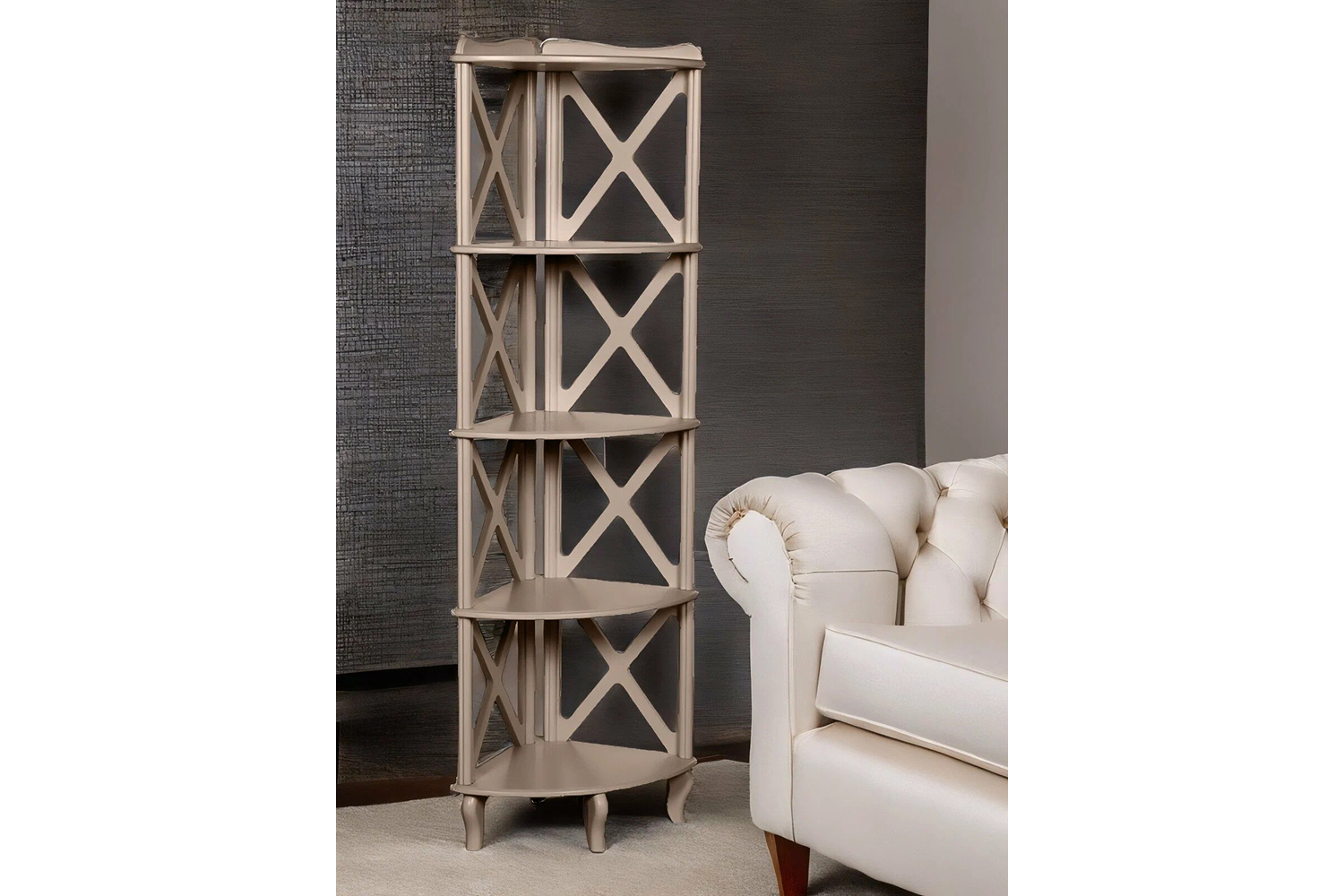 Стеллажи - изображение №3 "Этажерка-стеллаж угловая Джульетта-4 (мокко)"  на www.Angstrem-mebel.ru